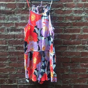 LOFT Linen Textured Floral Romper